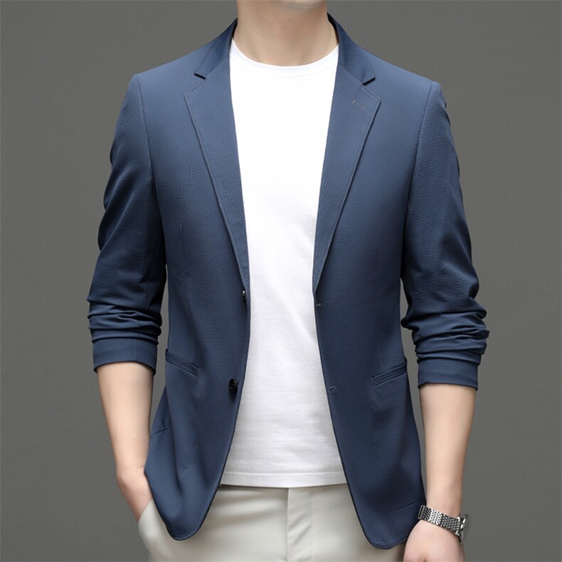 M5555-1钱塘2020-3春夏新款男士商务休闲西服简约修身外套P135图片