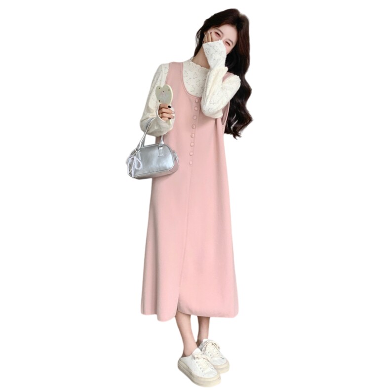 新款粉色提花背心裙两件套5541P175K288,女装套装/套裙,2C176
