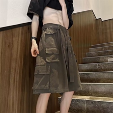 日系复古工装短裤男夏季机能多口袋五分裤潮牌宽松GD219-P42，男装休闲裤，星座1001-1