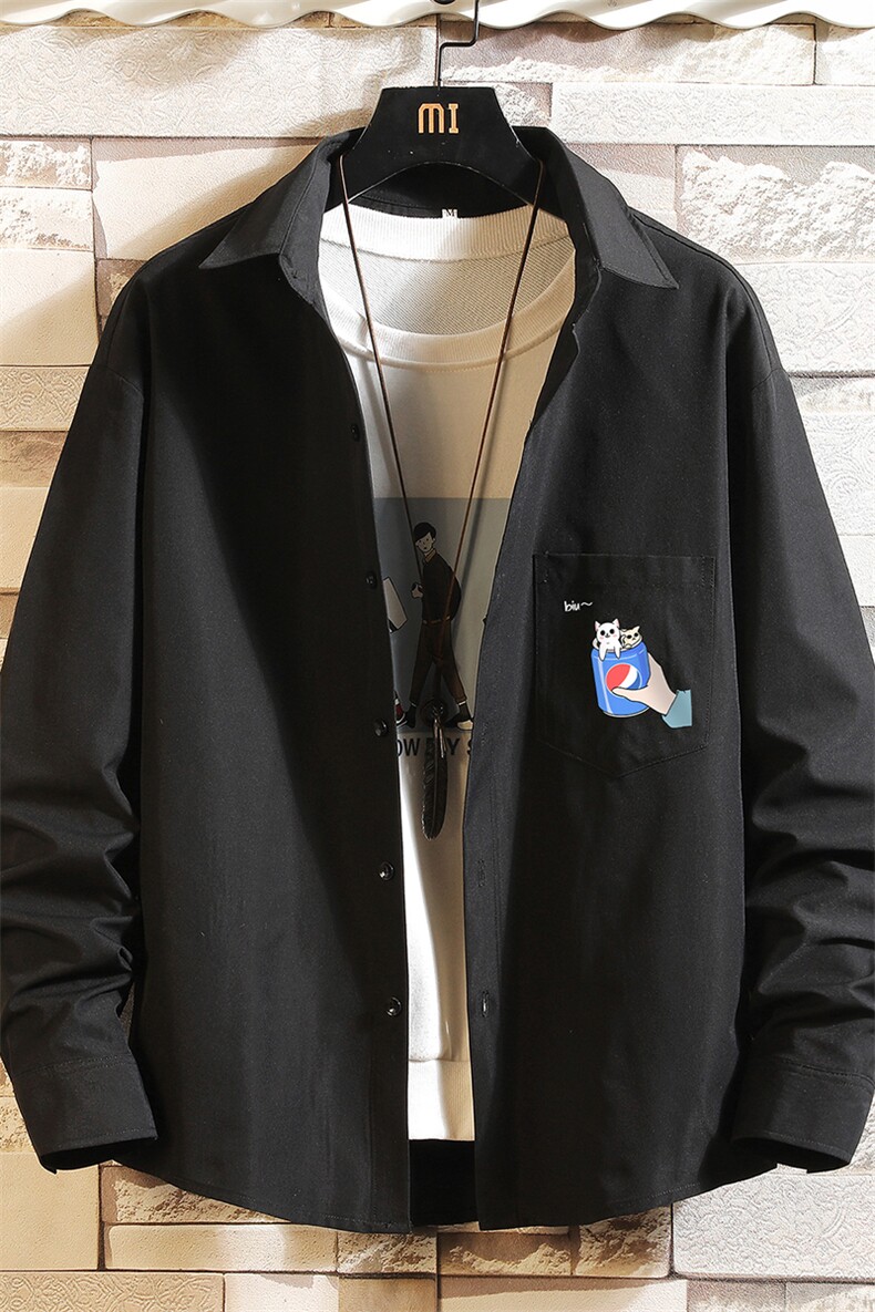 CS15262-P38长袖衬衫男士大码宽松衬衣男寸衫砖墙,男装衬衫,电商A040A