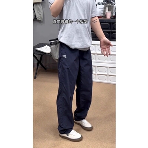 藏青色伞兵工装冲锋裤男款夏薄款防水户外速干裤子美式锥形登山裤图片