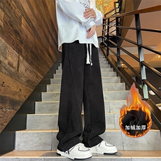 加绒加厚欧棉绒灯芯绒休闲裤直筒弯刀裤A493特P45控78，男装休闲裤，电商A309