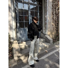 美式重磅连帽卫衣开衫男女春秋潮牌高级感短款宽松情侣外套，女装短外套，四季星座505