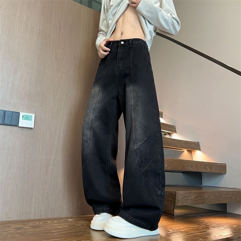 秋季新款美式复古休闲裤男宽松休闲百搭高级感长裤NK8678-特价48图片