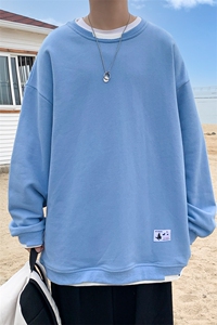 Y001 P20 港风外景 2023假两件套头圆领卫衣百搭休闲学生加大码图片