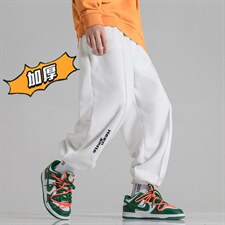 2025冬季新款男装笑脸休闲裤子加厚保暖萝卜卫裤长裤蓝GK39-P50,男装休闲裤,电商B277A（原A068）