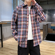 2021春季新款男士长袖衬衫格子衬衣休闲衣服DT，男装衬衫，电商A102