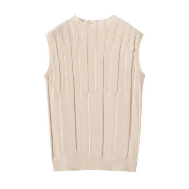 2025年秋季常规通勤时尚百搭通勤简约休闲无袖，女装羊绒衫，朝思纯山羊绒