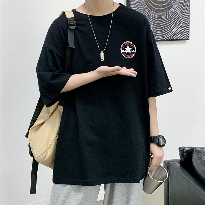 25夏季港风大码潮流中性男女情侣宽松印花百搭圆领T恤T1031-特P20,男装T恤,电商A009A（原A058A）