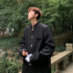 新中式立领西装外套男女胖子加大复古中山装休闲风小西服-XY85图片