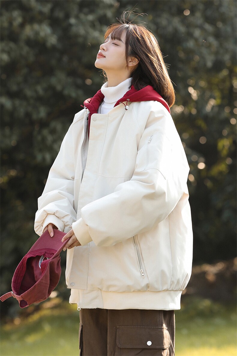 美式假两件棉服外套男2026秋冬校园风宽松棉衣夹克A436-2583-P95,男装夹克,电商A436