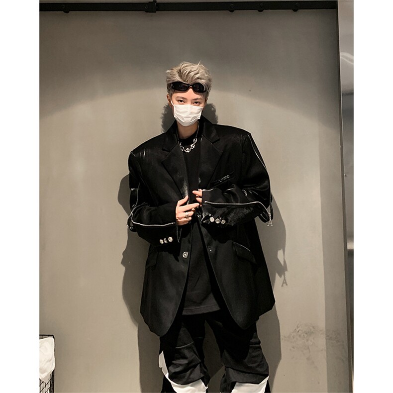 小众金属垫肩西装外套男设计感高级西服夹克XZ514-2-24234-P128,男装夹克,星座514-2(原B239)