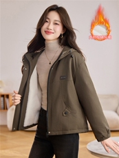 现货！现货！2025冬季新款加绒加厚连帽棉衣棉服女，女装棉衣/棉服，以桐