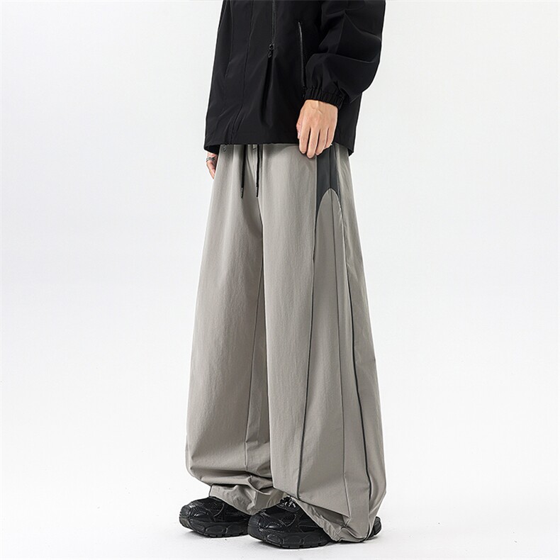 8XL-M秋季美式潮牌裤子男士宽松撞色冲锋裤速干休闲长裤K9156P68,男装休闲裤,电商D206-1