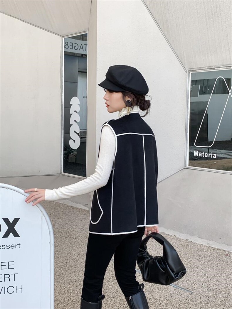 双面羊绒马甲，女装马甲，与跃