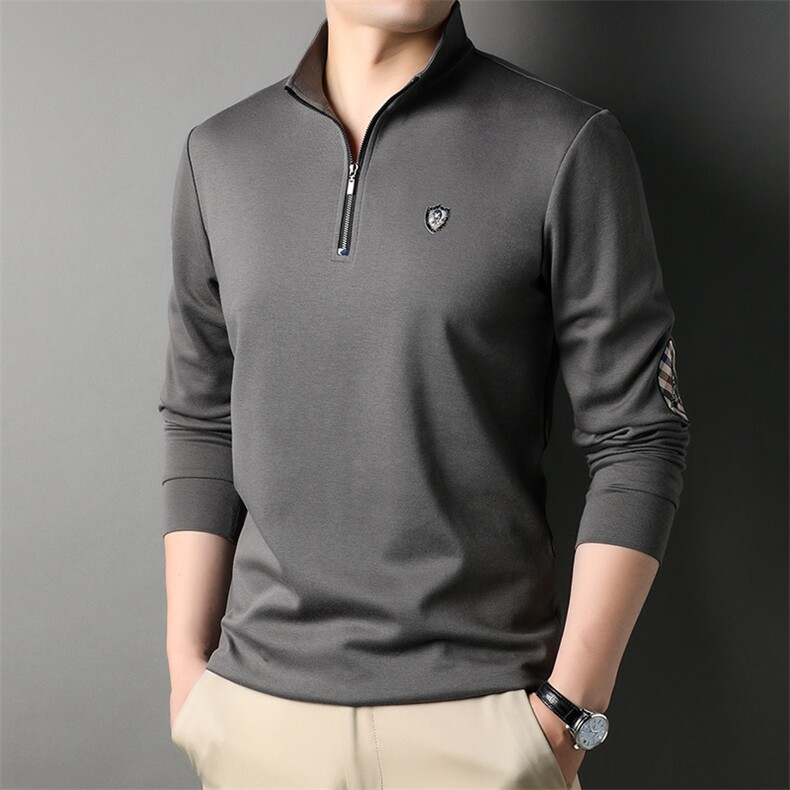 G99616男式秋季服装新款长袖T恤青年立领卫衣四季打底体恤P65,男装卫衣,电商B360