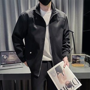 新款社会小伙时尚工装夹克男店主秋装外套男JK87-P78 控128 黑色图片