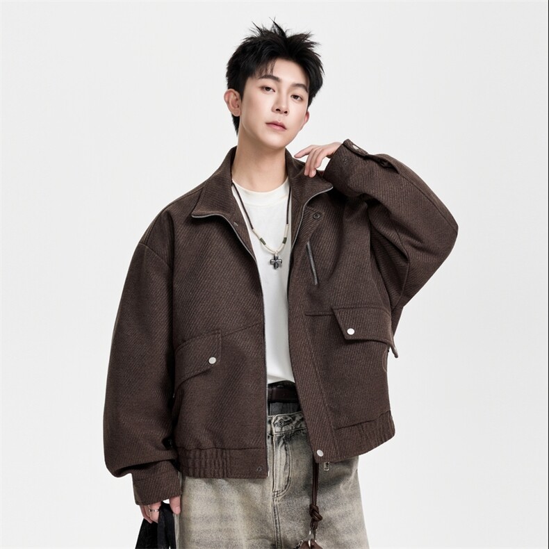 2025秋季男士夹克时尚翻领百搭纯色休闲外套上衣P108189，男装夹克，星座301D-2(原星座1004-1）