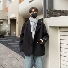 黑色痞帅高级感休闲西装外套男士慵懒风春秋季韩版cleanfit西服，男装西服套装，星座506A