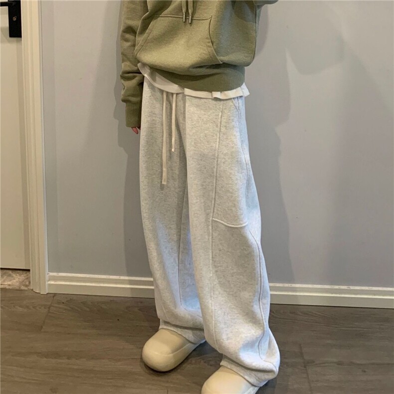 AK1886-P45原版做工纯棉华棉复合宽松休闲卫裤薄款/加绒,女装休闲裤,星座617A-2