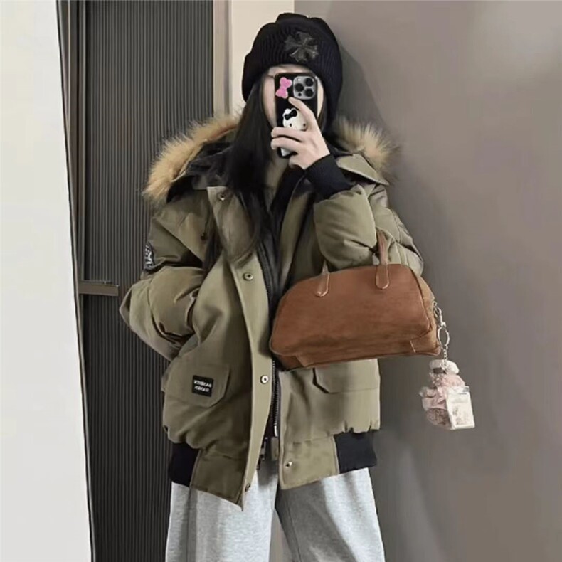 25@美式复古大毛领工装羽绒棉服外套秋冬派克服棉衣H993-P109网图,男装棉衣,电商B245