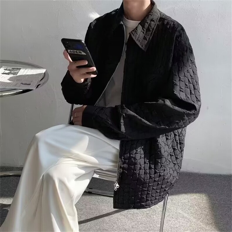 春季ins潮牌小香风外套男宽松美式复古痞帅飞行员夹克衬衫上衣,男装夹克,星座410-7