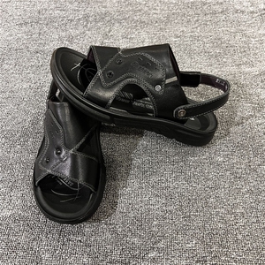 2025男士新款 夏季休闲外穿沙滩鞋 头层牛皮防滑耐磨 中老，男鞋拖鞋，黄金折扣鞋