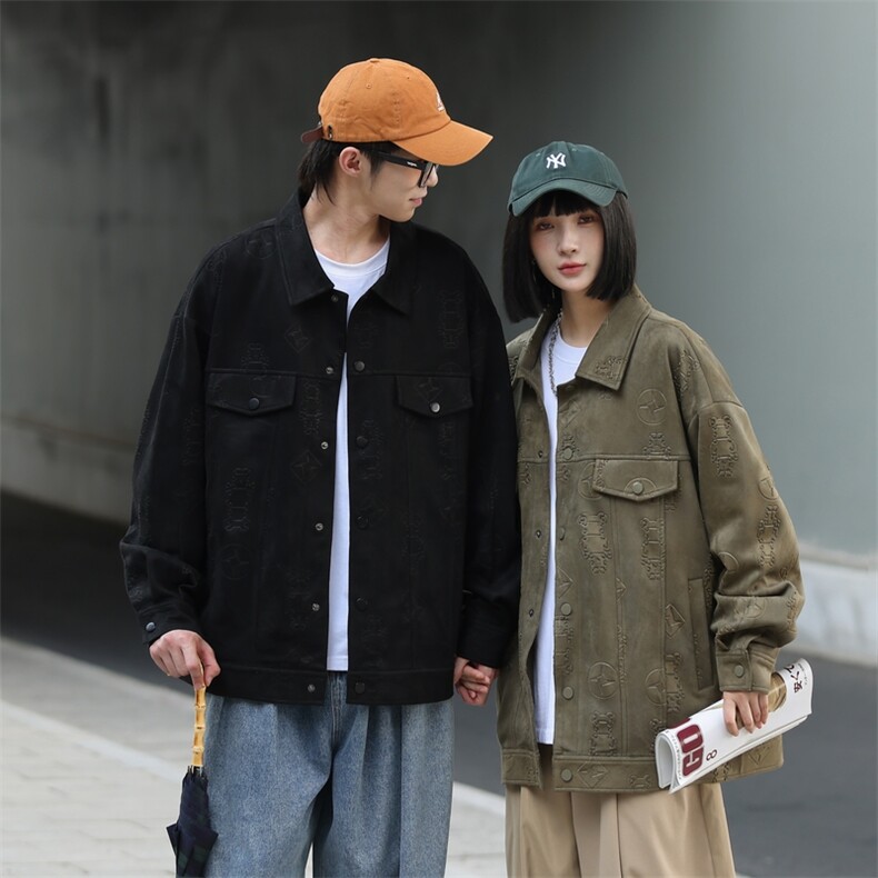 美式情侣外套翻领潮流春秋季高级感休闲宽松夹克潮JK3922P105,男装夹克,电商A400（原B301）