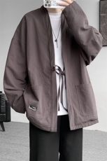 8XL-M特大码夹克男新中式道袍双面穿风夹克外套男JK1308P118，男装夹克，电商D206-1
