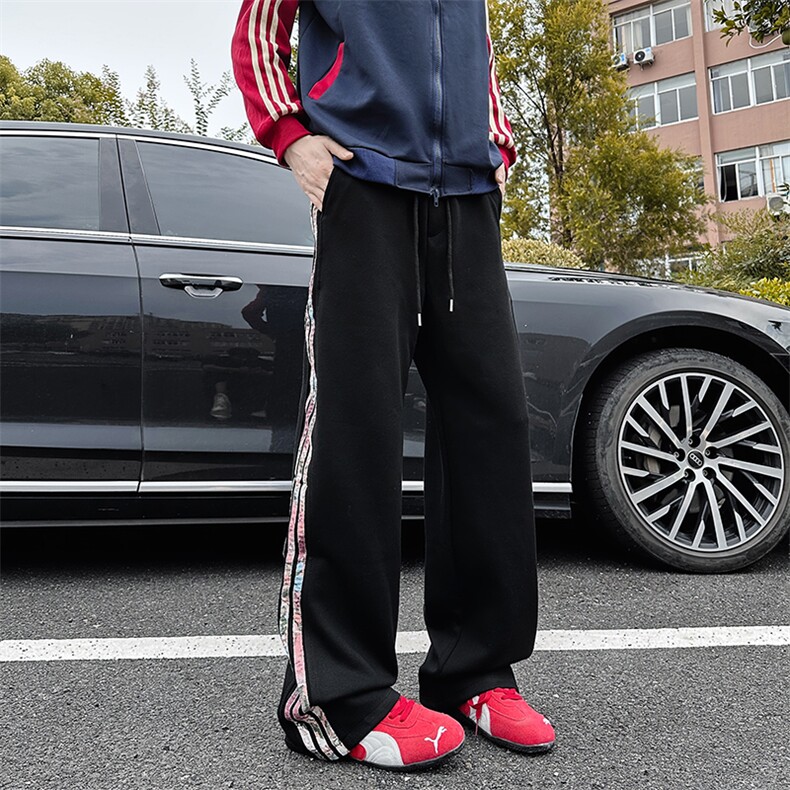 XK60022-P35条纹休闲裤男春秋款潮牌痞帅炸街宽松运动裤青少年,男装休闲裤,电商A178