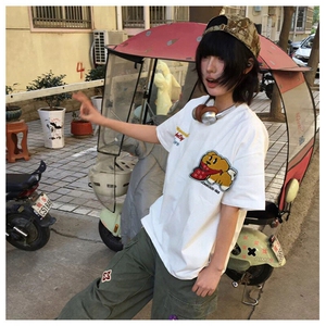 万针全刺绣工艺抖音得物高品质260克重磅纯棉双纱美式高街短袖T恤图片