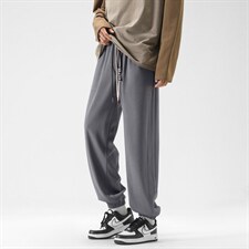 时尚百搭加绒保暖束脚华夫格美式垂顺卫裤子K955-特批-32加绒-42，男装休闲裤，星座718-1