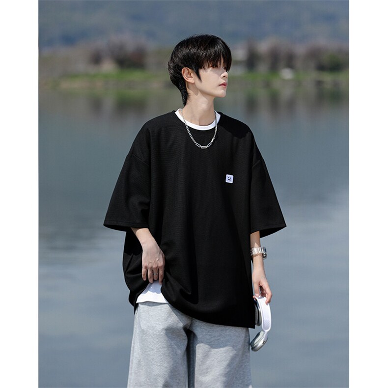 8XL-M重磅！特大码T潮牌上衣男中性华夫格短袖T恤DX304P25控39,男装T恤,电商D206-1