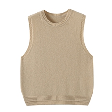 HE|2股加厚baby山羊绒针织马甲女圆领无袖毛衣宽松马甲坎肩，童装儿童羊绒衫，瑞上羊绒