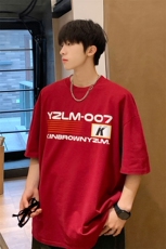 港风条纹印花设计短袖T恤男DT77779P18块特价控38：供抖音视频，男装T恤，星座227-7