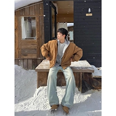 美式飞行员夹克棉服男冬季夹棉加厚廓形立领冲锋衣棒球服外套，男装夹克，星座506A