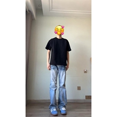 【有货】NZ455HH-特P42冰蓝闪电纹水洗牛仔裤男女宽松裤子，男装牛仔裤，星座1007（原301D）