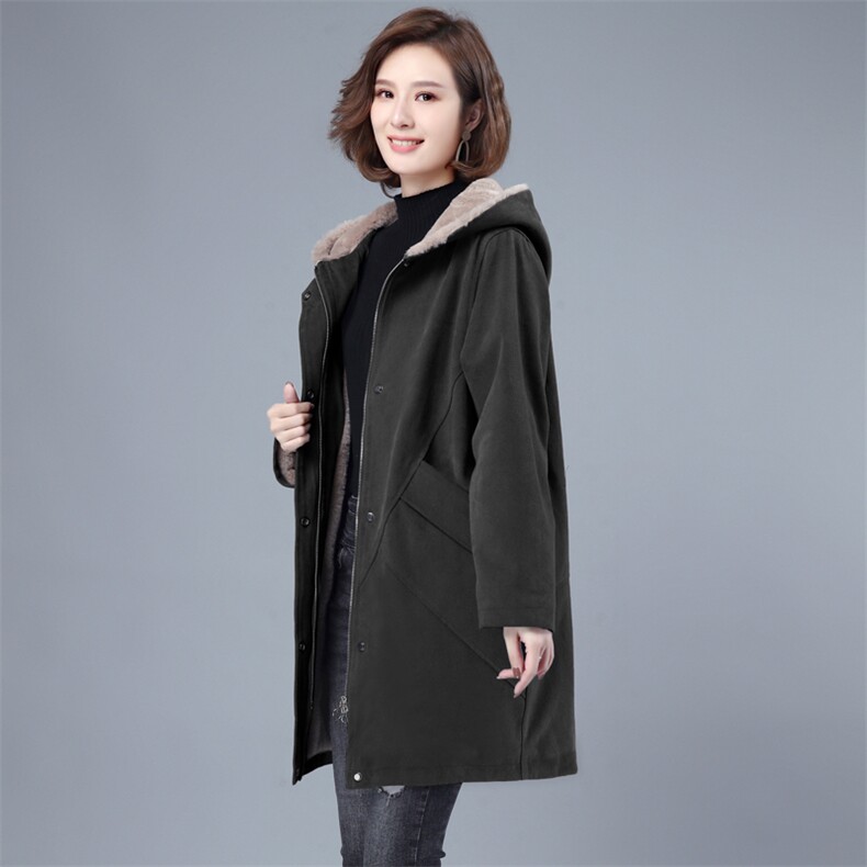 时尚保暖纯棉派克服女款宽松显瘦中长款外套冬季新款潮流女装,女装派克服,韩派