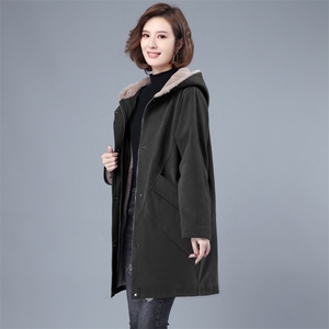 时尚保暖纯棉派克服女款宽松显瘦中长款外套冬季新款潮流女装图片