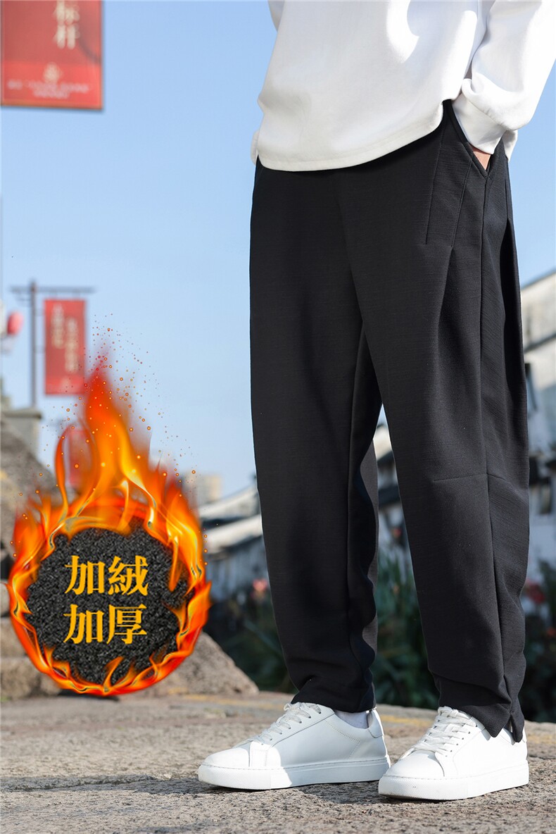 K47P90风冬季保暖加绒加厚小脚宽松休闲男士拉链门襟休闲裤,男装棉衣,星座704A（原B229A）