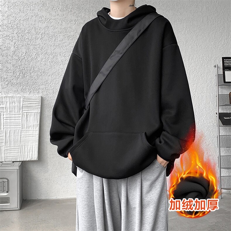 8XL-M连帽卫衣硬挺连帽卫衣男美式复古重磅帽衫加绒外套WY9105P68,男装卫衣,电商B238
