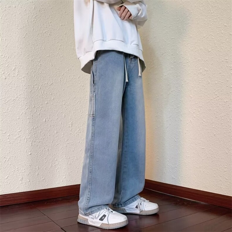 气质男新款牛仔裤慵懒ins简约潮高腰冬季长裤青春流行NZ7139,男装牛仔裤,星座516A