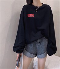 印花大版卫衣，女装卫衣/绒衫，纽芮