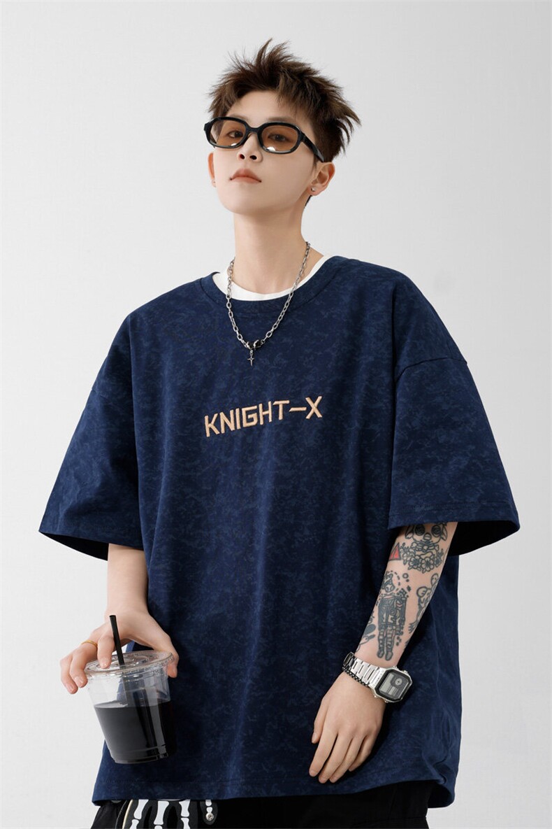 ！2026夏季新款男士潮牌印花短袖T恤字母刺绣半袖T2507特P28,男装T恤,电商B220
