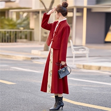 现货新中式提花90羽绒服套装纯色女2025冬季新款超好看保暖女，女装套装/套裙，韩宇舍