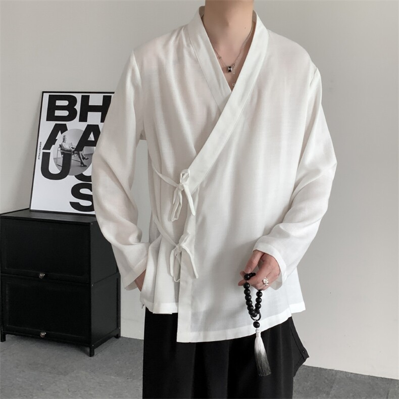 新中式明制交领太极服里衣瑜伽打底衫中衣男女内搭唐装汉服上衣,男装T恤,星座909