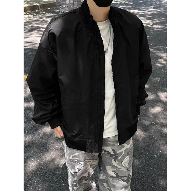 秋季美式飞行夹克外套男休闲宽松男装简约纯色棒球服JC444,男装夹克,星座1116A（原606A-3）