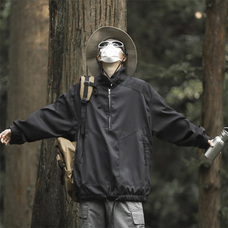 山系复古休闲外套男冲锋衣工装夹克春秋美式宽松上衣潮JK0415-P53图片