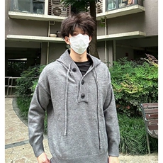 抖音得物保暖立领拉链针织外套秋冬宽松慵懒风纯色毛衣上衣AM047，男装针织衫/毛衣，电商A443