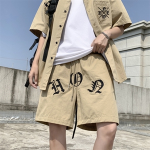 五分裤新款流行五分袖百搭休闲套装潮流男夏季衬衫TZ0771-P55图片